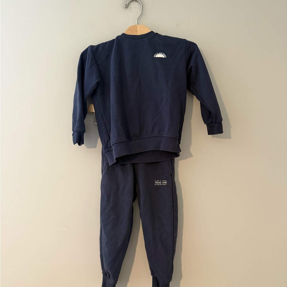 $26 ADD‎ ON Zara Navy Blue Matching Sweatsuit 2-3Y Quincy Mae H&M Jamie Kay